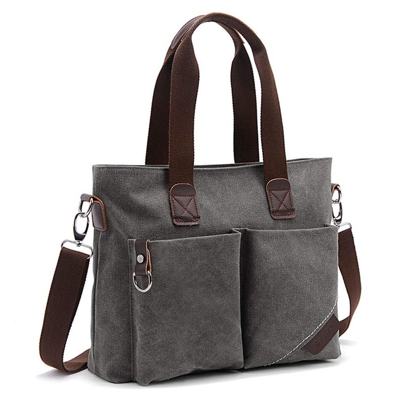 ToLFE Women Top Handle Satchel Handbags Tote Purse Shoulder Bag (Medium: (L) 13.78" x(W) 3.94" x(H) 11.02", Grey) - Image 1